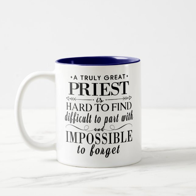 Catholic Priest Gift Idea Heartfelt Appreciation Two-Tone Coffee Mug (Left)
