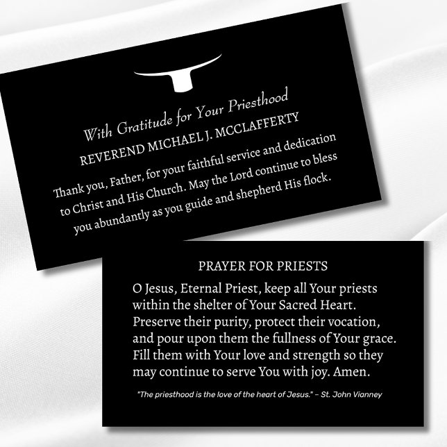 Catholic Priest Gratitude Prayer Thanksgiving Business Card (Creator Uploaded)