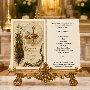 Catholic Priest Ordination Anniversary Holy Card