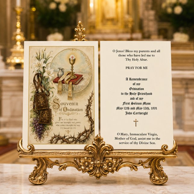 Catholic Priest Ordination Anniversary Holy Card (Creator Uploaded)