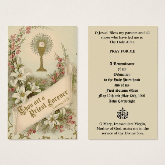 Catholic Priest Ordination Anniversary Holy Cards Zazzle Co Uk