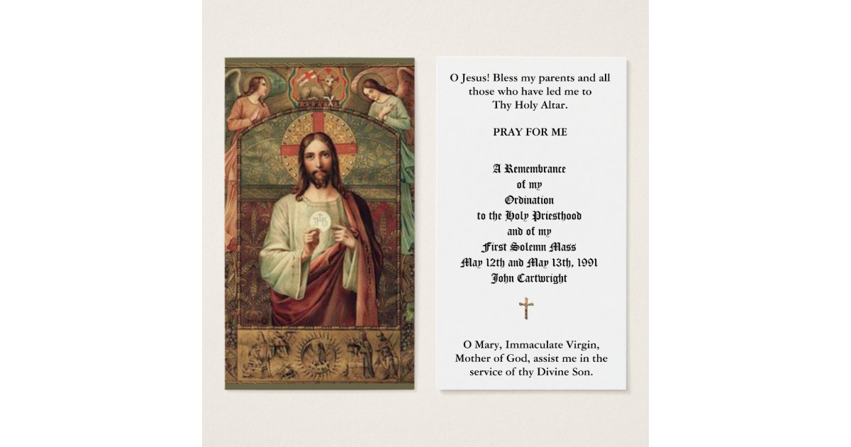 CATHOLIC PRIEST ORDINATION ANNIVERSARY HOLY CARDS | Zazzle.co.uk