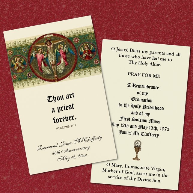 CATHOLIC PRIEST ORDINATION  ANNIVERSARY HOLY CARDS (Creator Uploaded)