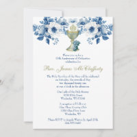 Catholic  Priest Ordination Blue Anniversary
