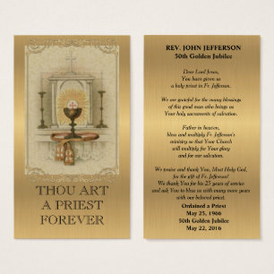 CATHOLIC PRIEST ORDINATION GOLDEN PRAYER CARD