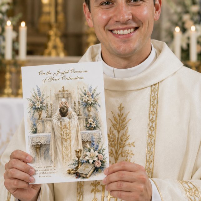 Catholic Priest Ordination Heirloom Scripture  Card (Creator Uploaded)
