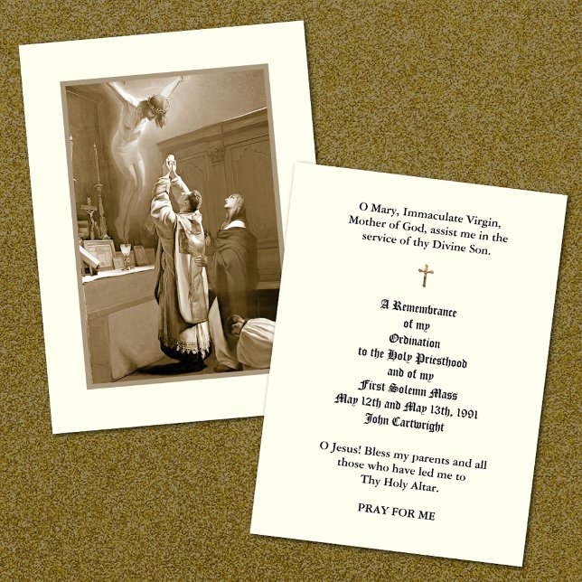 CATHOLIC PRIEST ORDINATION HOLY CARDS (CATHOLIC PRIEST ANNIVERSARY ORDINATION COMMEMORATIVE PRAYER CARDS)