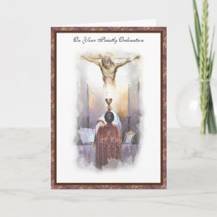 Catholic Priest Ordination Religious Jesus  Card