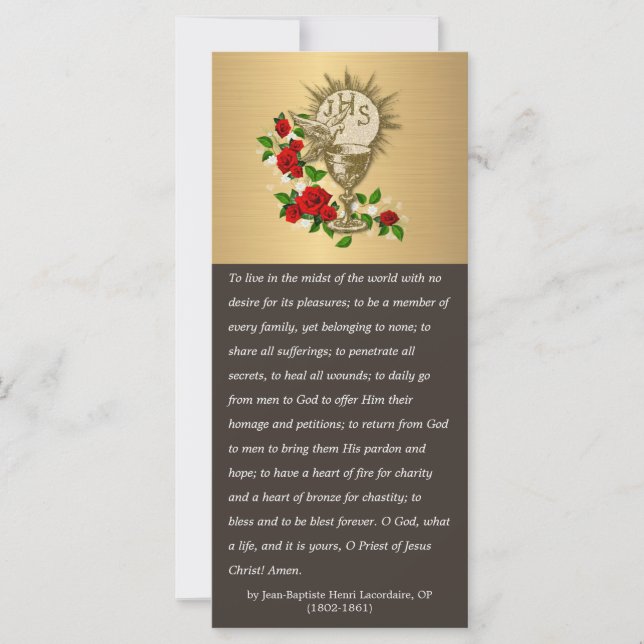 Catholic Priest Poem Ordination Anniversary (Front)