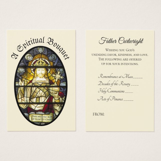 Catholic Priest Spiritual Bouquet Holy Cards (Front & Back)
