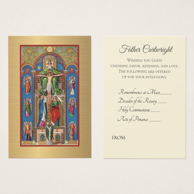 Catholic Priest Spiritual Bouquet Holy Cards (Front & Back)