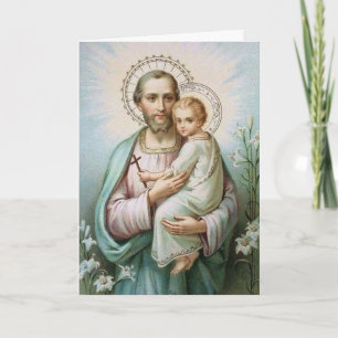 Catholic Priest St. Joseph Child Jesus Fathers Day Card