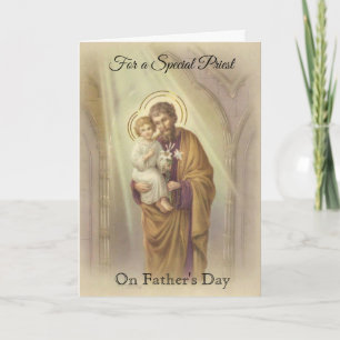 Catholic Priest St. Joseph Jesus Father's Day Card