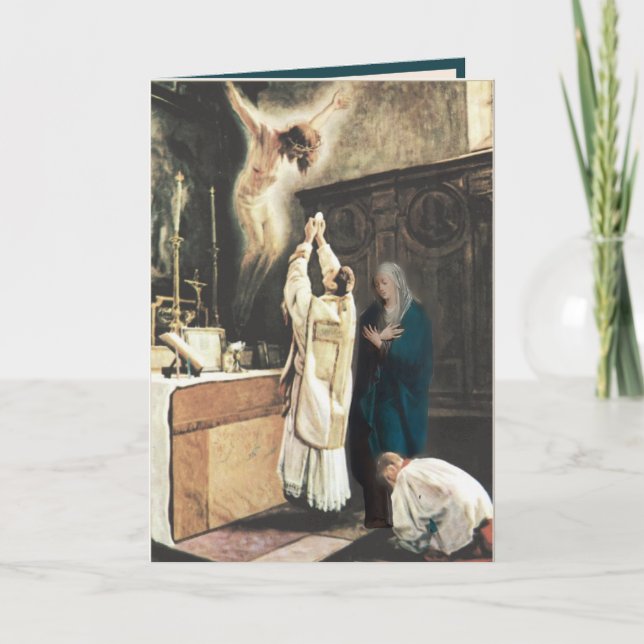 Catholic Priest Virgin Mary Religious Prayer Card (Front)