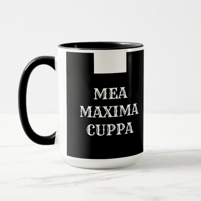 Catholic Priest White Collar Latin   Mea Cuppa Mug (Left)