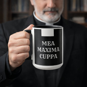 Catholic Priest White Collar Latin   Mea Cuppa Mug