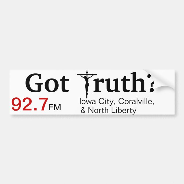 Catholic Radio Bumper Sticker (Iowa City) (Front)
