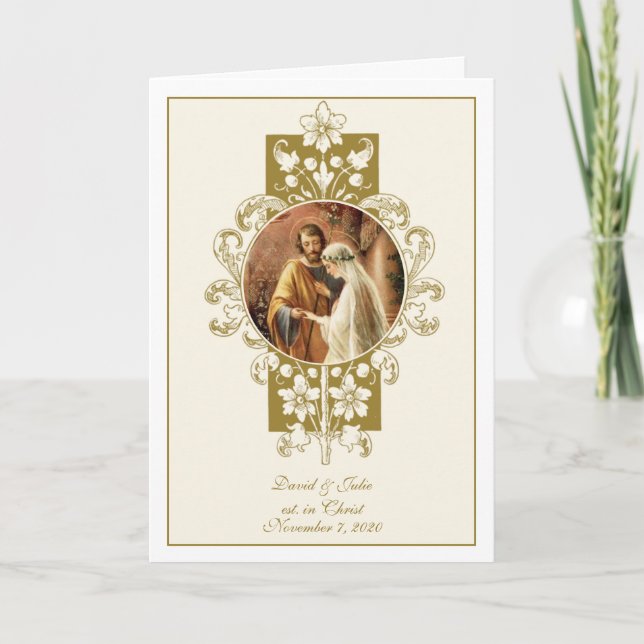 Catholic Religious Elegant Golden Wedding Invitati Invitation (Front)