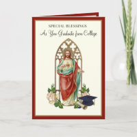 Catholic Religious Graduation Sacred Heart Roses 
