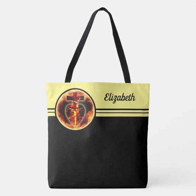 Catholic Religious Holy Trinity Jesus on the Cross Tote Bag (Front)