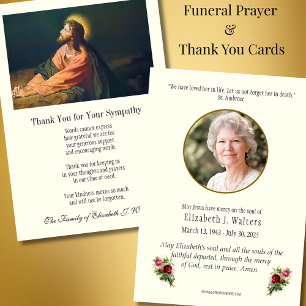 Catholic Religious Jesus Sympathy Funeral Thank You Card