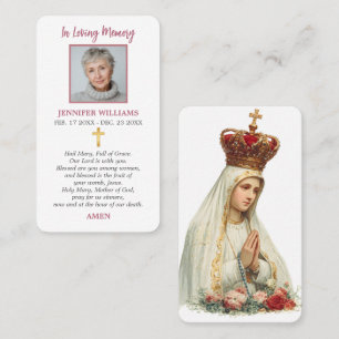 Catholic Religious Prayer Card Our Lady of Fatima