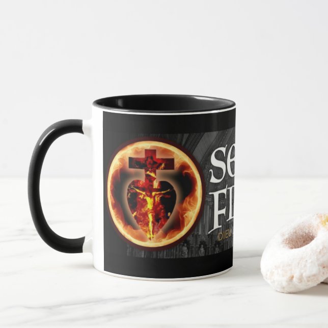 Catholic Religious Sensus Fidelium Crucifix Mug (With Donut)