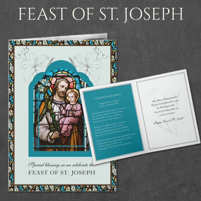 Catholic Religious St. Joseph Feast Prayer Card (Feast of St, Joseph Patron Saint of Catholic Church)