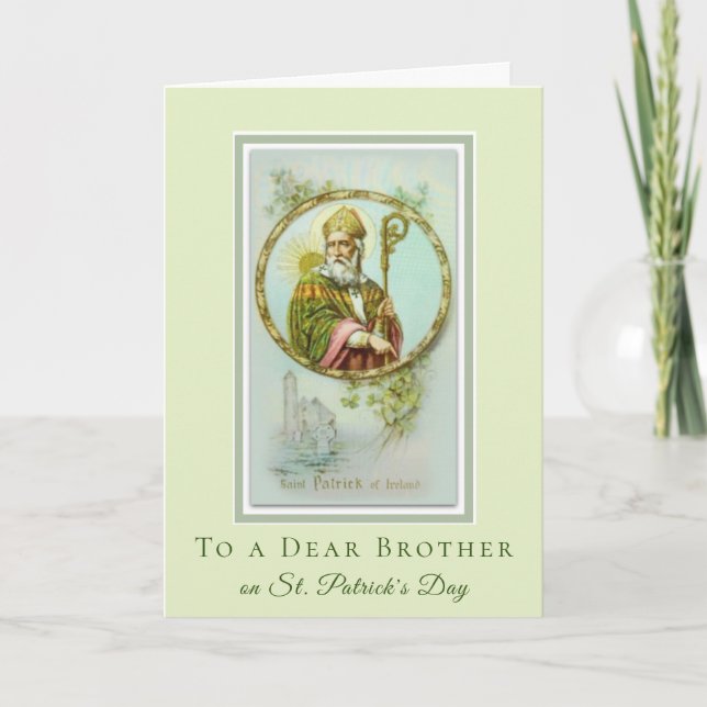 Catholic Religious St. Patrick's Day Brother Card (Front)