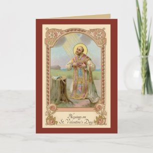 Catholic Religious Vintage St. Valentine Prayer Card