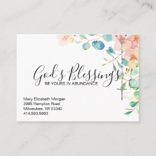 Catholic Rosary Eucalyptus Religious Floral Business Card