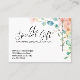 Catholic Rosary Eucalyptus Religious Floral Gift  Business Card