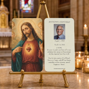 Catholic Sacred Heart Catholic Funeral Prayer Card