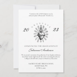 Catholic Sacred Heart Graduation Announcement