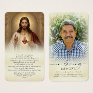 Catholic Sacred Heart Jesus Funeral Prayer Cards