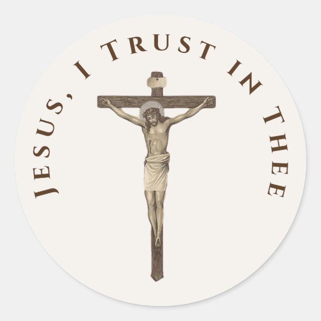 Catholic Sacred Heart of Jesus Classic Round Sticker (Front)