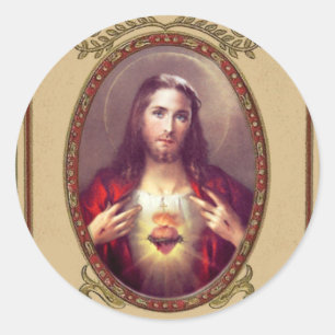Catholic Sacred Heart of Jesus Classic Round Sticker