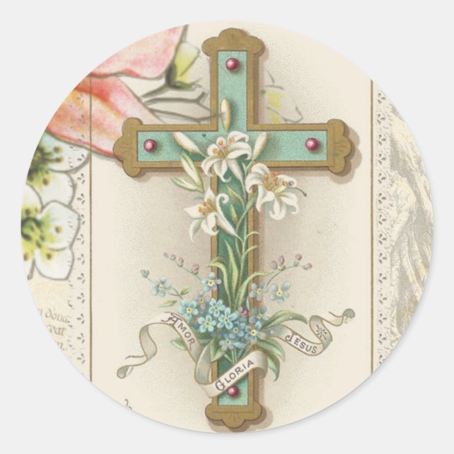 Catholic Sacred Heart of Jesus Classic Round Sticker (Front)