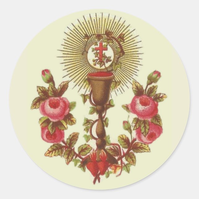 Catholic Sacred Heart of Jesus Classic Round Sticker (Front)