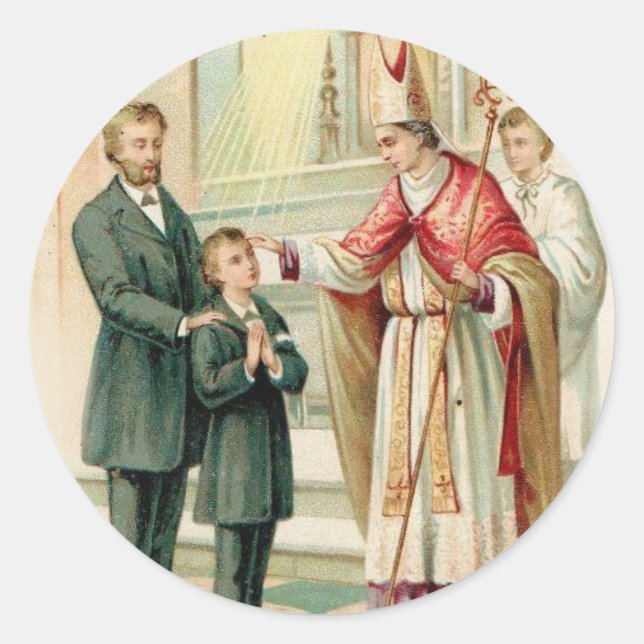 Catholic Sacred Heart of Jesus Classic Round Sticker (Front)