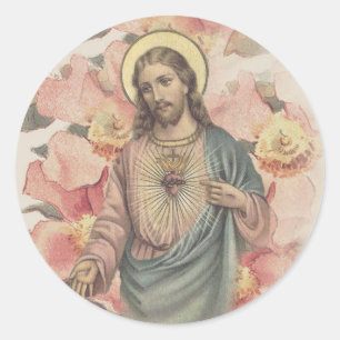 Catholic Sacred Heart of Jesus Classic Round Sticker