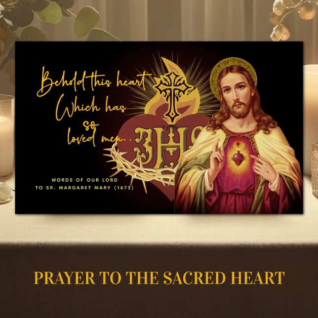 Catholic Sacred Heart of Jesus Memorare Prayer Place Card (Creator Uploaded)