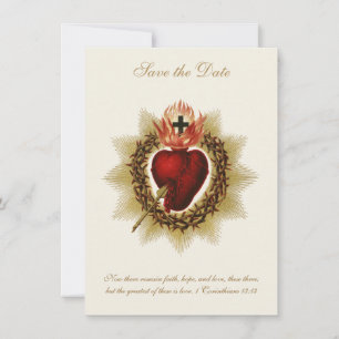 Catholic Sacred Heart of Jesus Wedding Save The Date