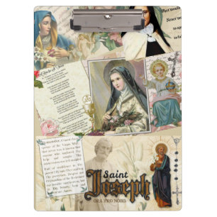 Catholic Saint Joseph Therese, Virgin Mary, Jesus Clipboard