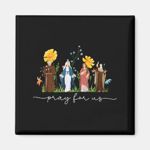Catholic Saints Floral Women Religious Men Women K Magnet