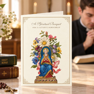 Catholic Seminarian Spiritual Bouquet Prayer Holiday Card