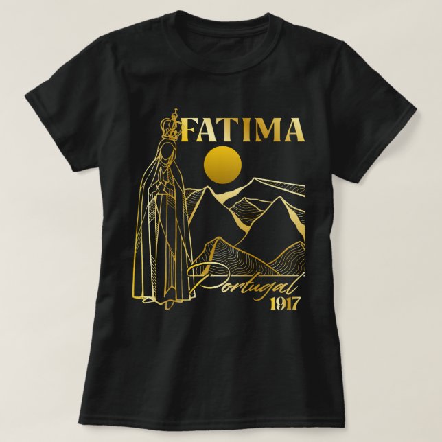 Catholic Shirt, Our Lady of Fatima Godmother T-Shirt (Design Front)