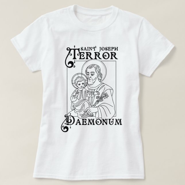 Catholic Shirt St Joseph Terror of Demons (Design Front)