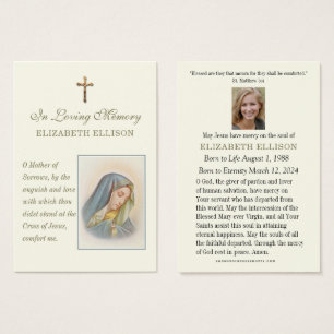 Catholic Sorrowful Mary Funeral Memorial Prayer
