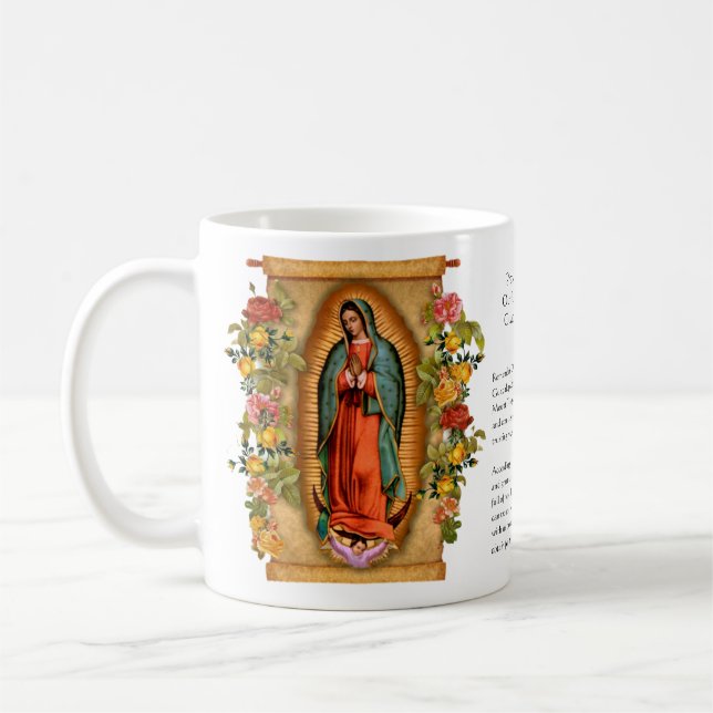 Catholic Spanish Guadalupe Religious Virgin Mary Coffee Mug (Left)